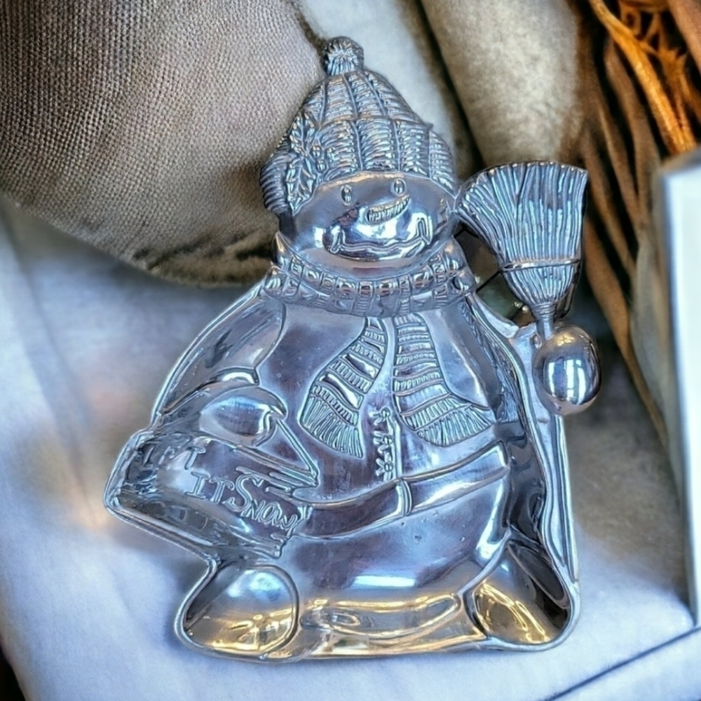 Lenox Silver Snowman Tray